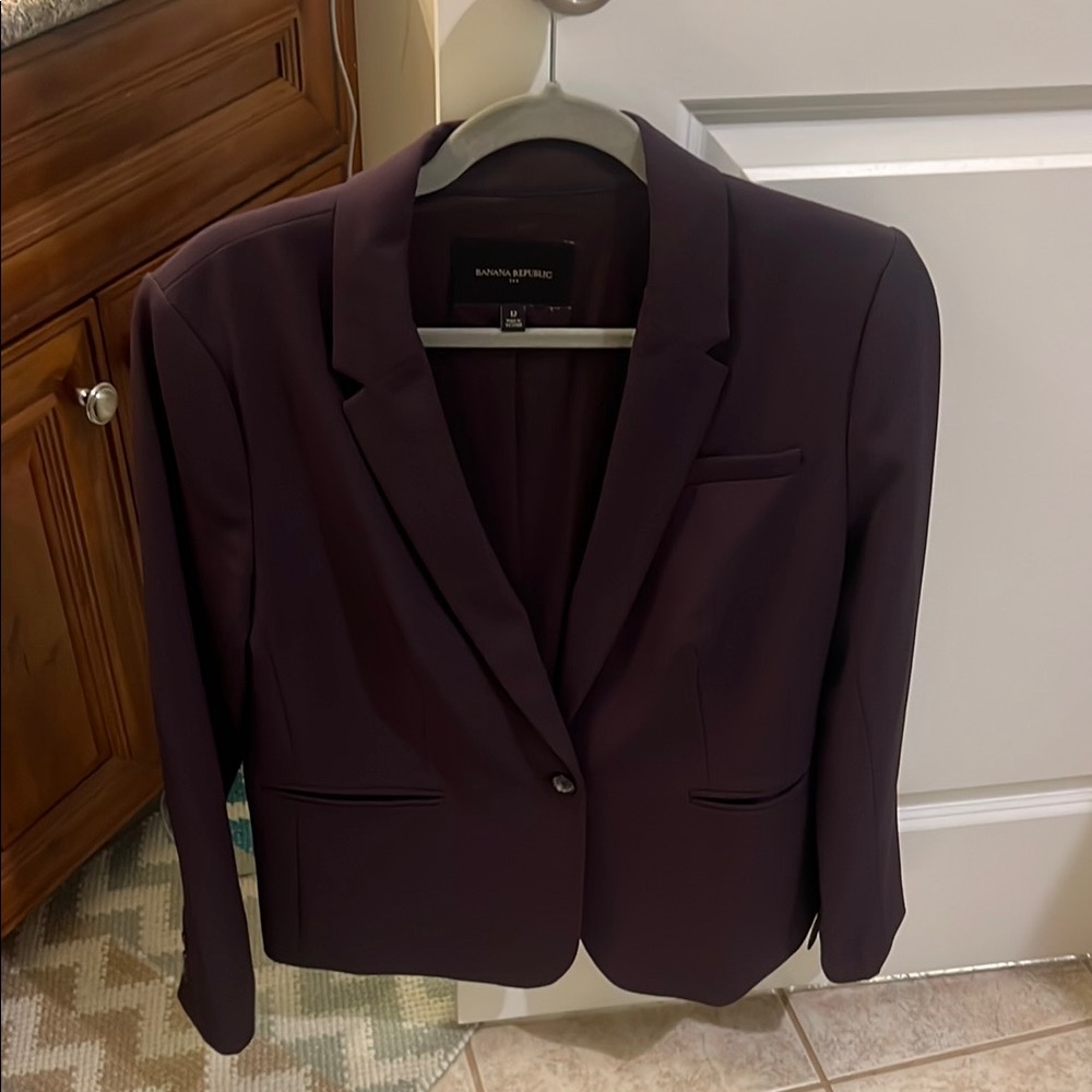 Banana Republic Purple Blazer Tailored Fit Notched Lapels